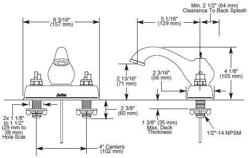 Delta Leland 2578 RBLHP Centerset Bathroom Lavatory Faucet   Oil 