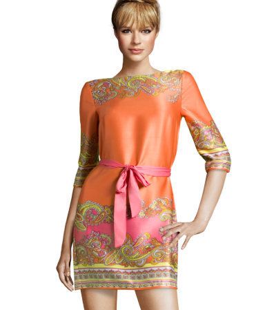   Dress Orange Pink Spring Lost LA New Satin Tunic size 6 4 14  