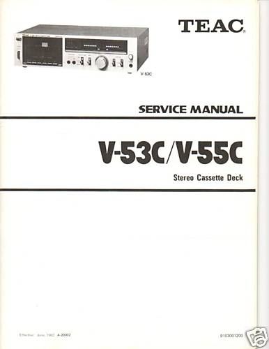 Original Teac Service Manual  V53C/V 55C Cassette Deck  