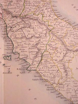 Northern Italy c1855 Tallis original outline color  