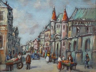   IMPRESSIONIST LISTED SIGNED CITYSCAPE OIL PAINTING PARIS STREET  