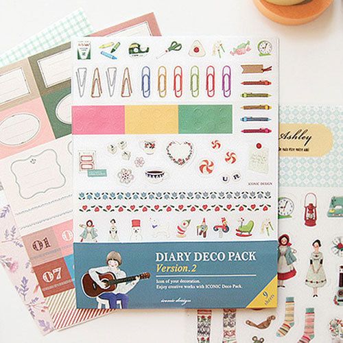 Decoration Paper Stickers Embellishments_IConic_Diary Deco Pack Ver.2 