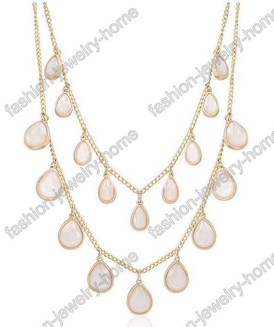   Dazzling Crystal Gold Plated Charming Drop Charm Necklace  