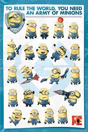 CARTOON POSTER ~ DESPICABLE ME ARMY RULE MINIONS MOVIE  