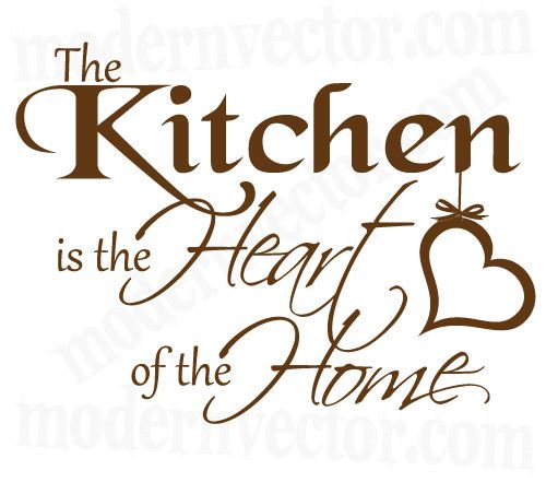 Kitchen is the Heart of the Home Vinyl Wall Quote Decal  