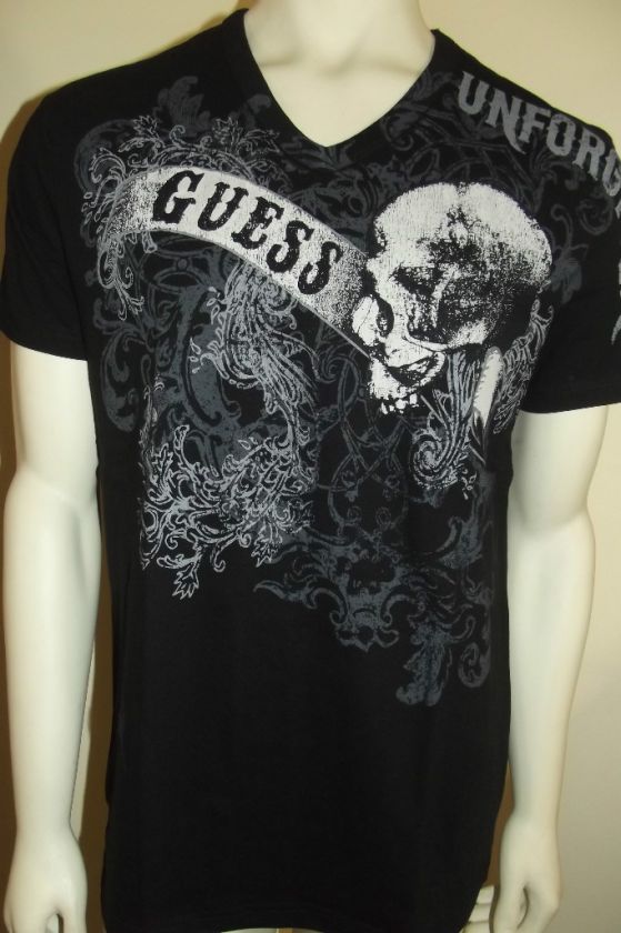   WITH TAG GUESS MENS BLACK T SHIRT WITH PRINTED GUESS LOGO LQQK  