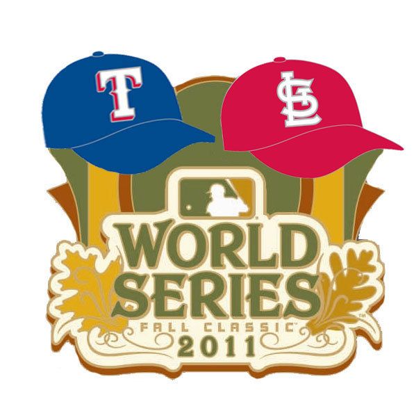 Official 2011 MLB World Series Pin Texas Rangers vs St Louis Cardinals 