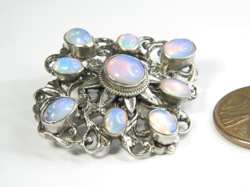 ANTIQUE AUSTRO HUNGARIAN OPAL PIN BROOCH c1910 LOVELY QUALITY  