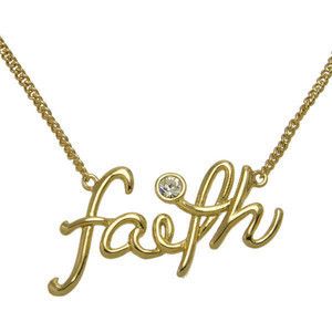 Disney Couture Inspirational Faith 14K Gold Pl Necklace  