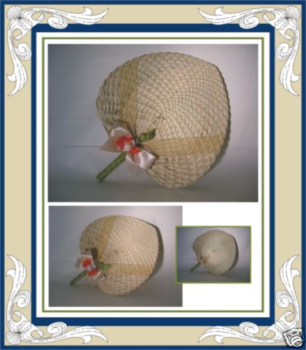 Beach Wedding Fans Straw Fans Favors Ceremony  