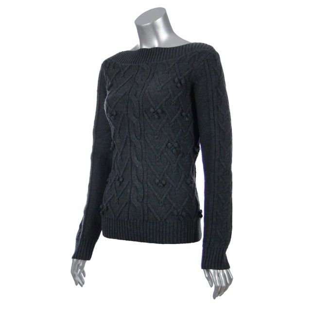 Sutton Studio Womens Merino Wool Boatneck Cable Sweater  