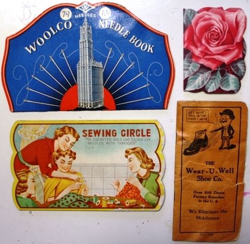 Needle Cards Cases Vintage Roses Woolco  